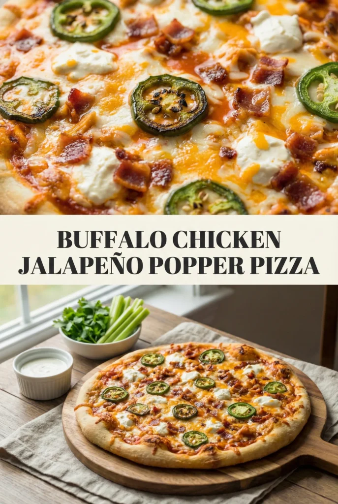 Buffalo Chicken Jalapeño Popper Pizza