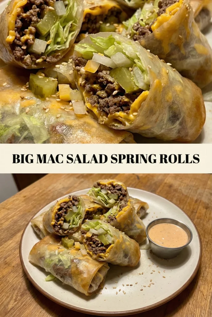 Big Mac Salad Spring Rolls