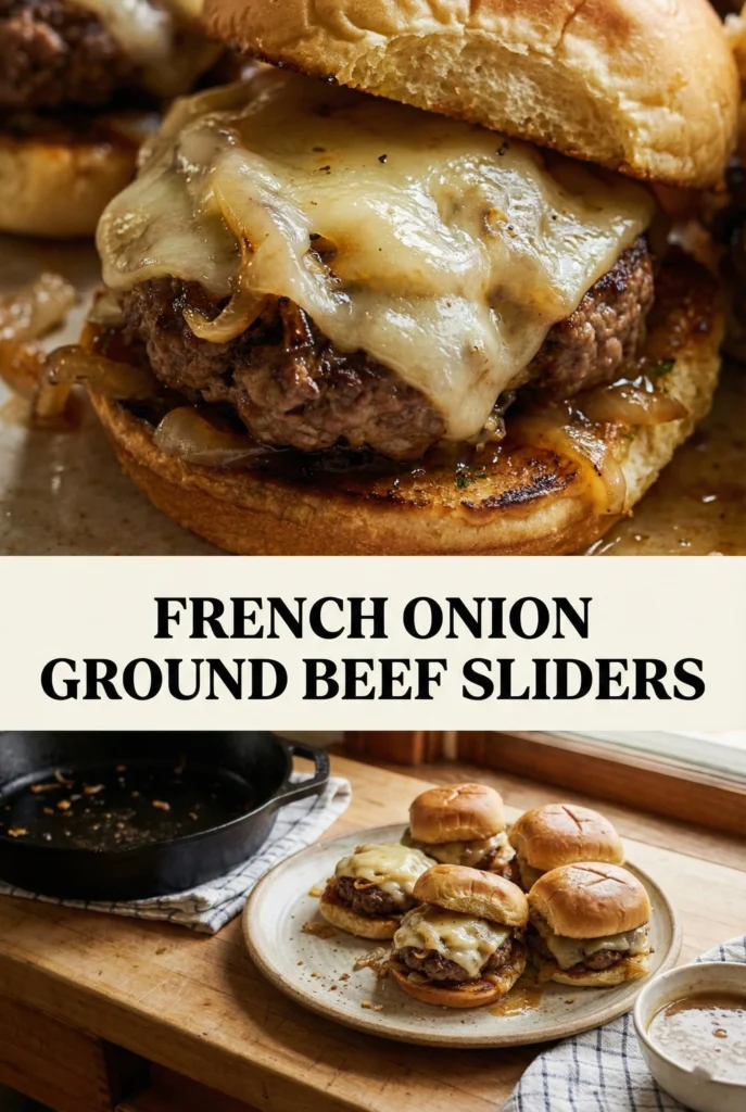 French Onion Ground Beef Sliders