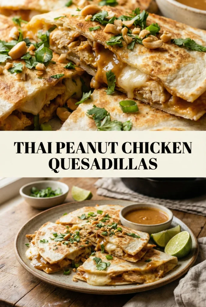 Thai Peanut Chicken Quesadillas