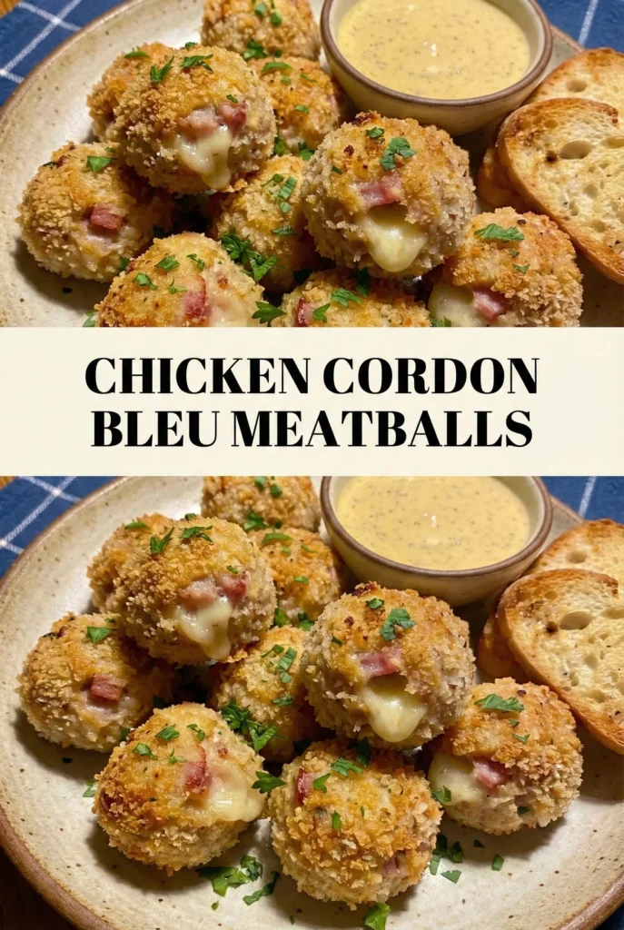 Chicken Cordon Bleu Meatballs