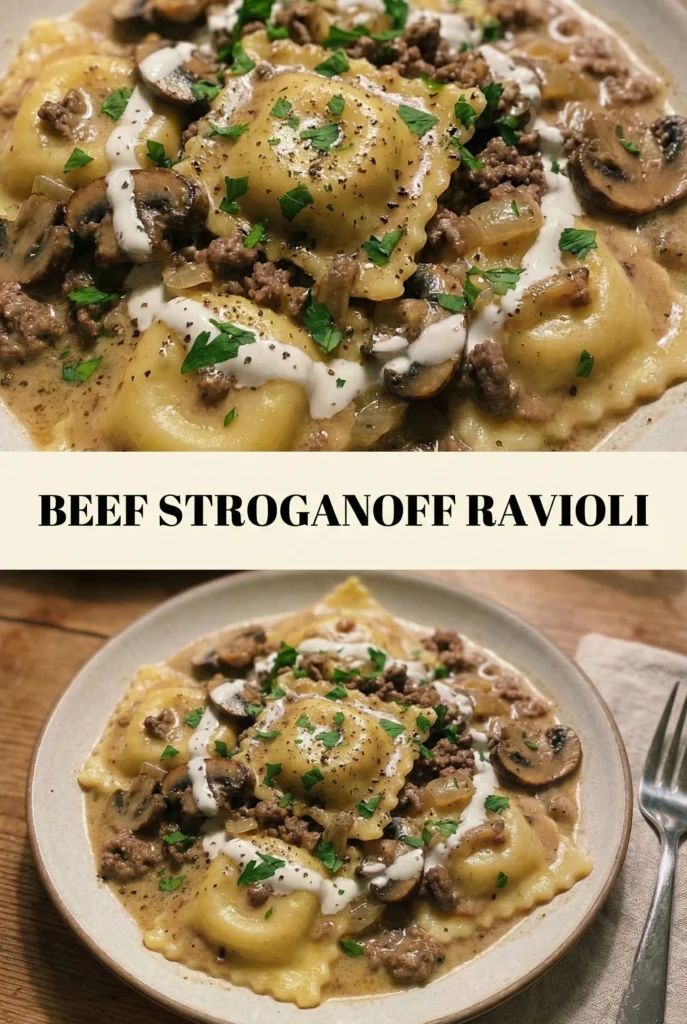Beef Stroganoff Ravioli