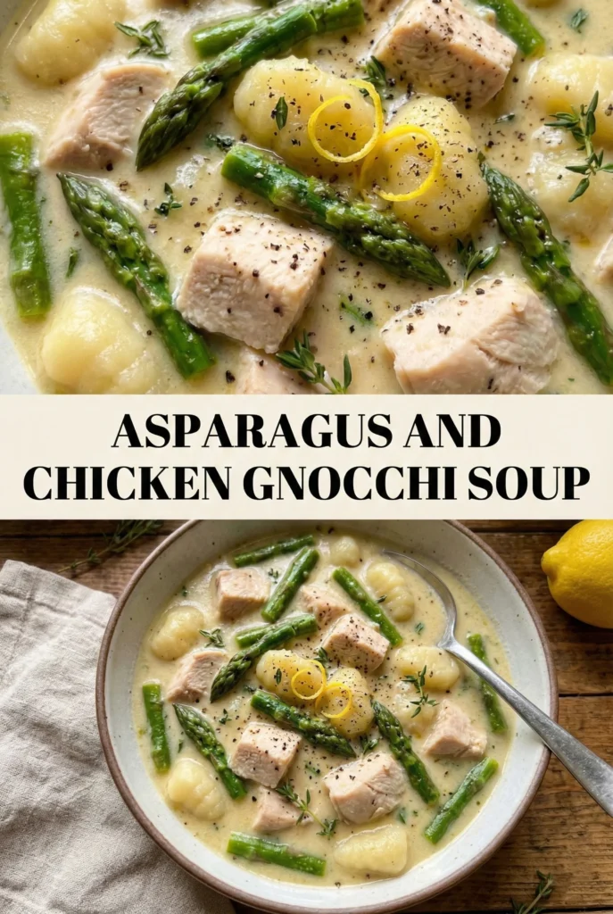 Creamy Asparagus and Chicken Gnocchi Soup