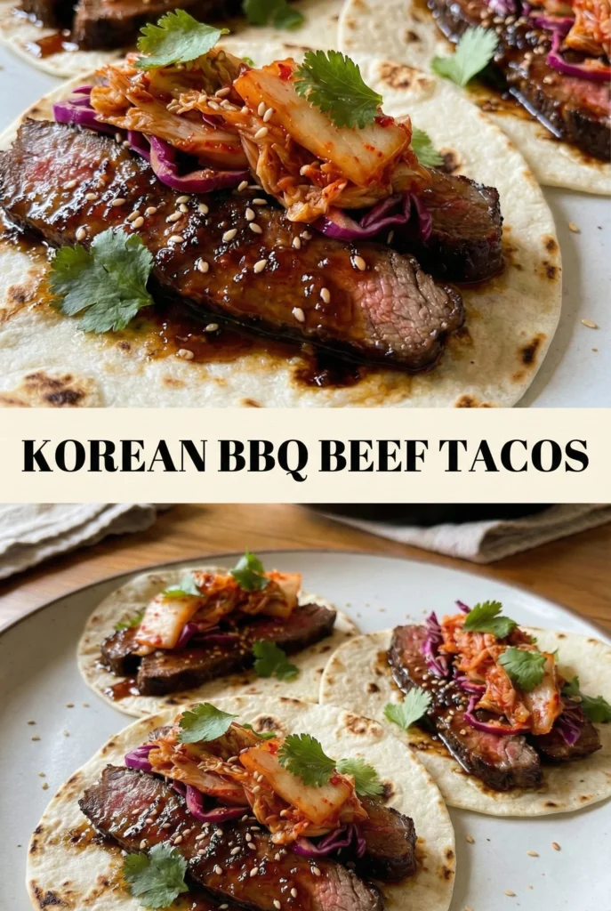 Korean BBQ Beef Tacos with Kimchi Slaw
