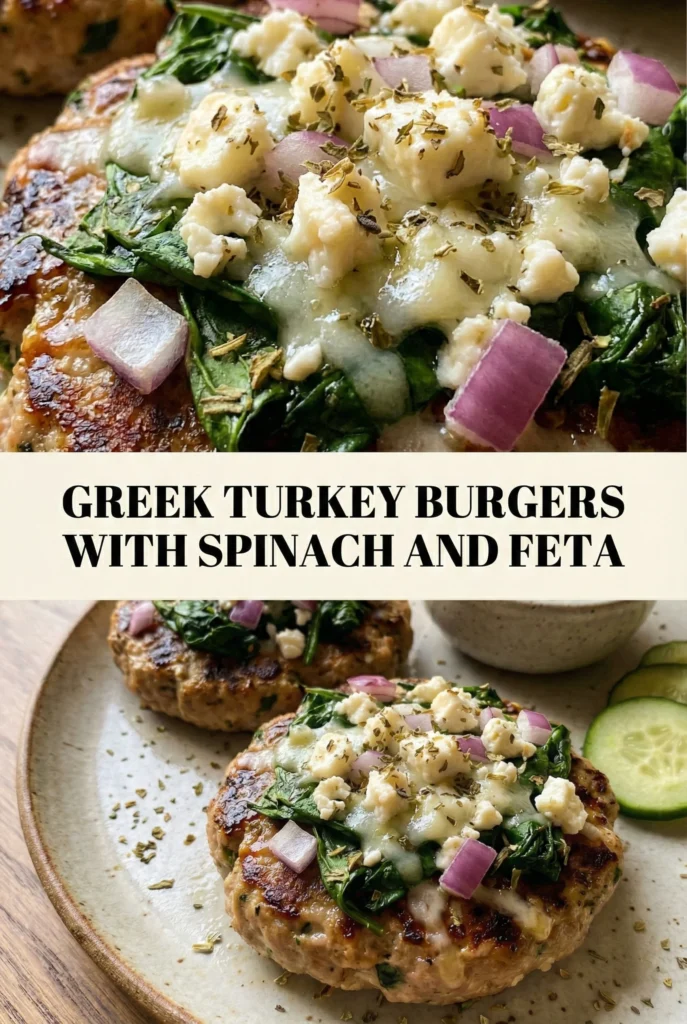 Greek Turkey Burgers with Spinach and Feta