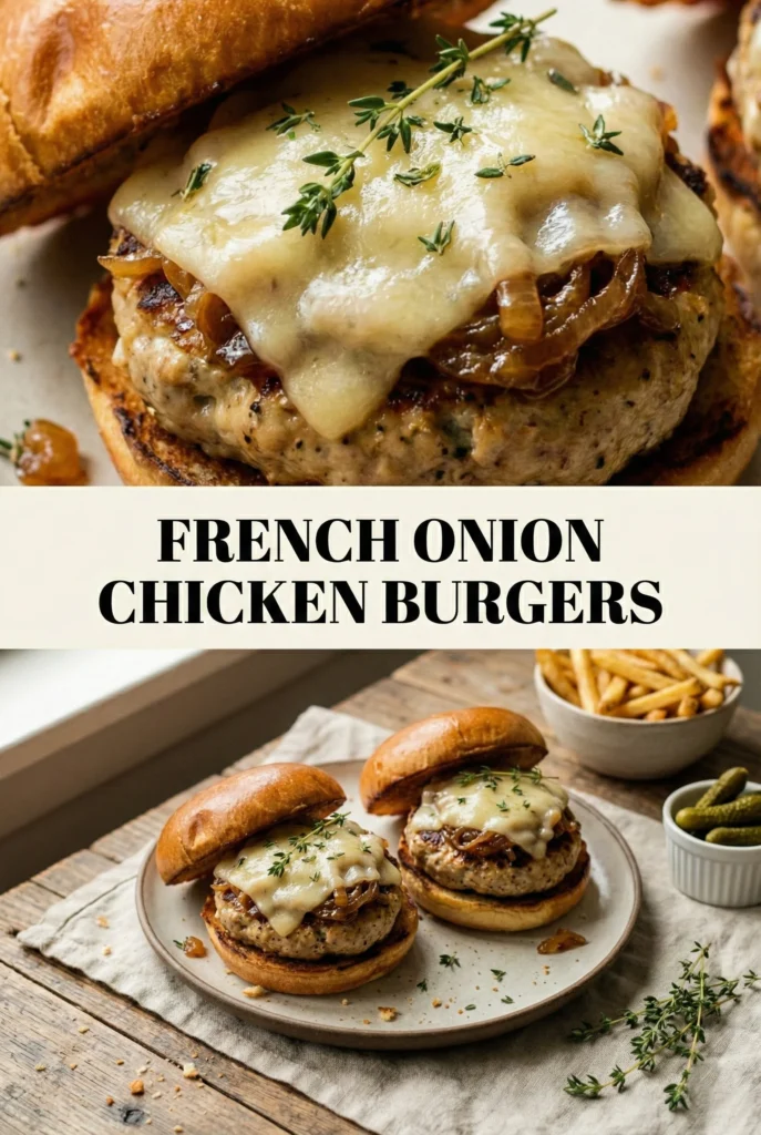 French Onion Chicken Burgers