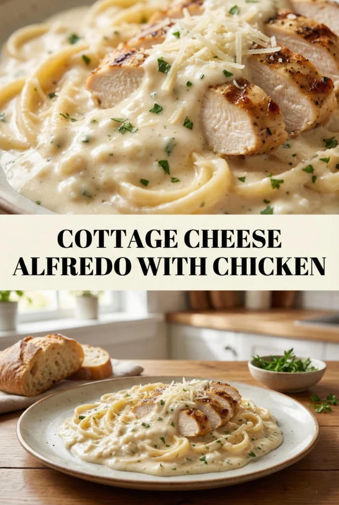 Cottage Cheese Alfredo with Chicken