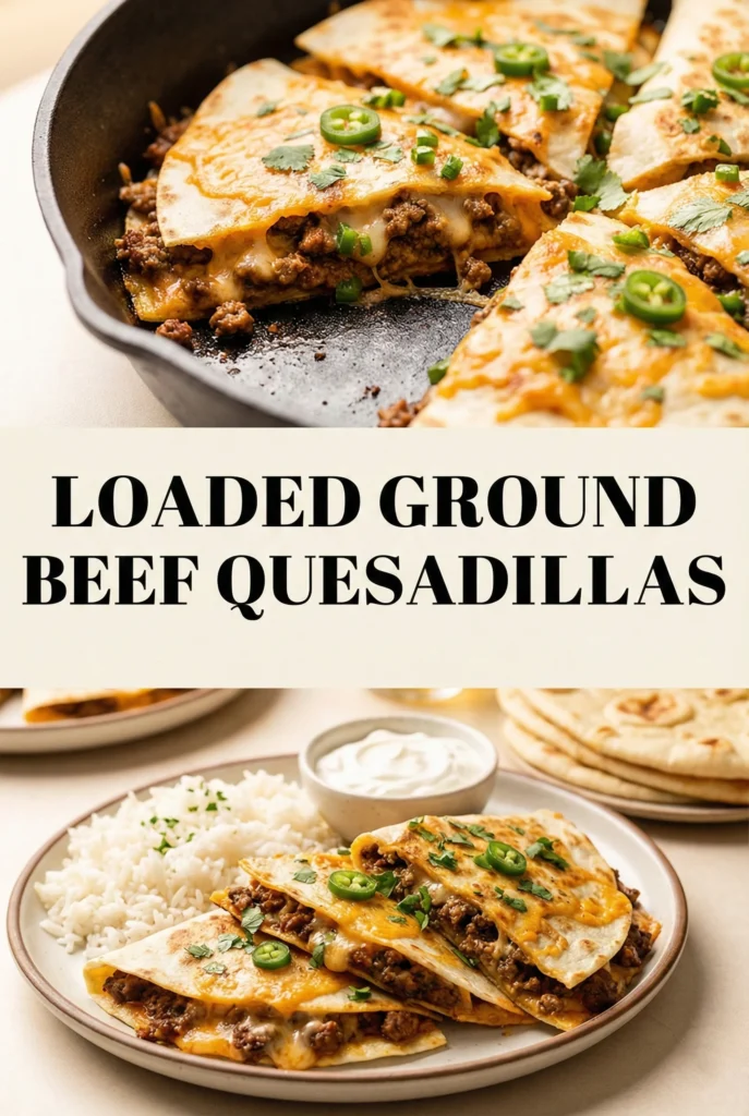 Loaded Ground Beef Quesadillas