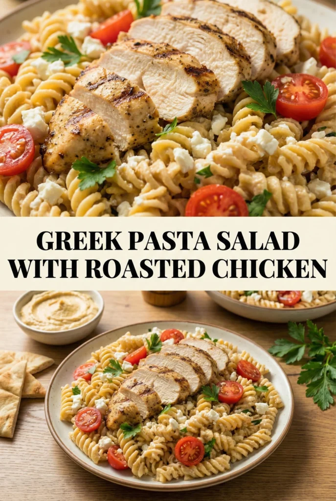 Greek Pasta Salad with Roasted Chicken