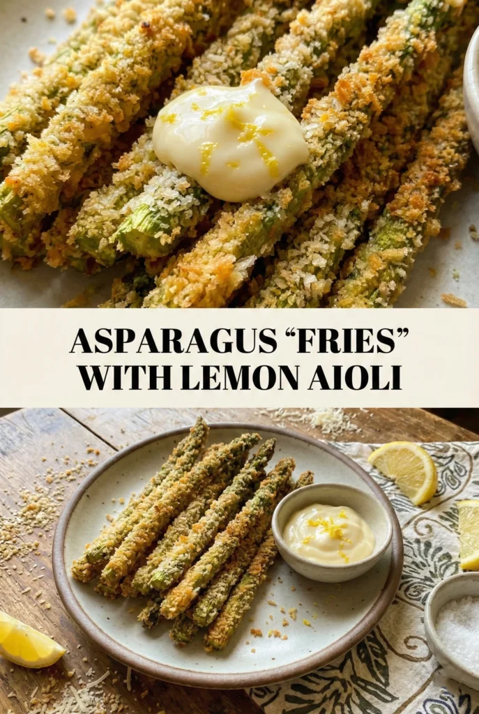 Asparagus "Fries" with Lemon Aioli