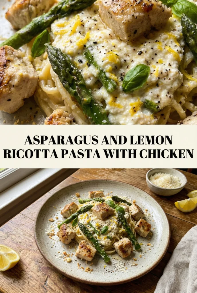 Asparagus and Lemon Ricotta Pasta with Chicken