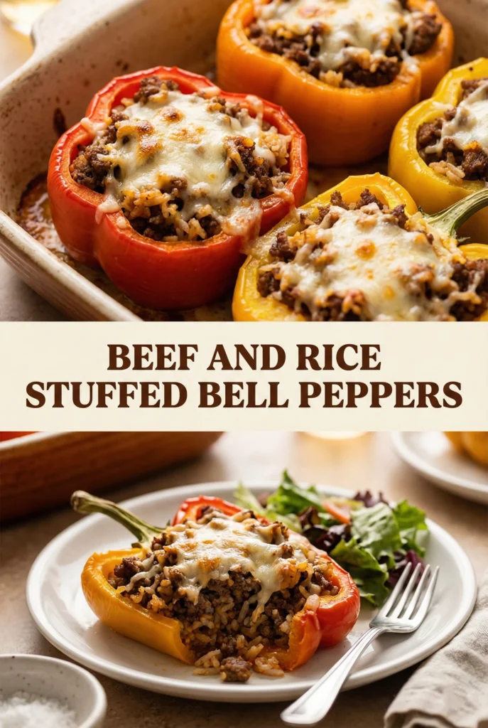Beef and Rice Stuffed Bell Peppers