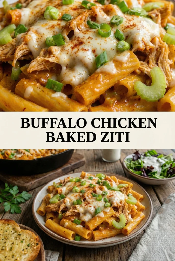 Buffalo Chicken Baked Ziti