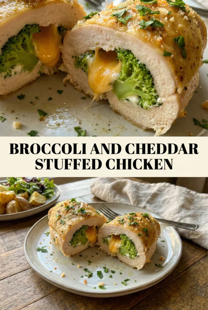 Broccoli and Cheddar Stuffed Chicken Breast