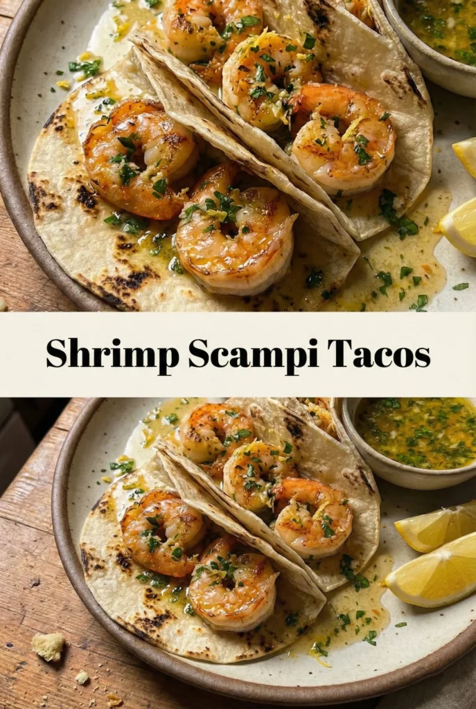 Shrimp Scampi Tacos with Garlic Butter Sauce
