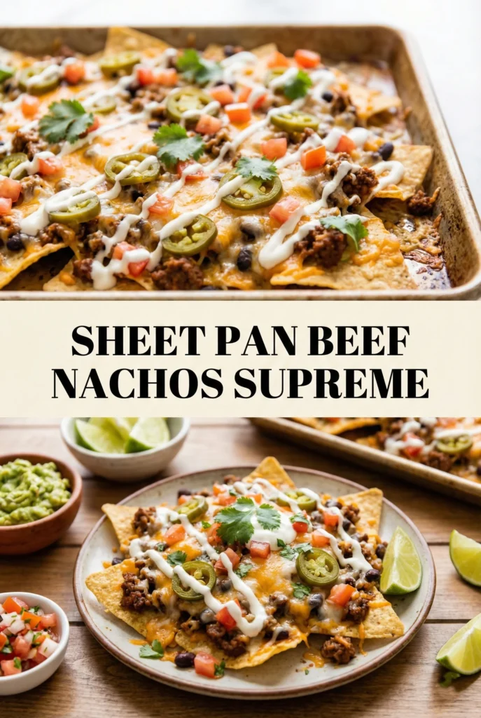 Sheet Pan Beef Nachos Supreme