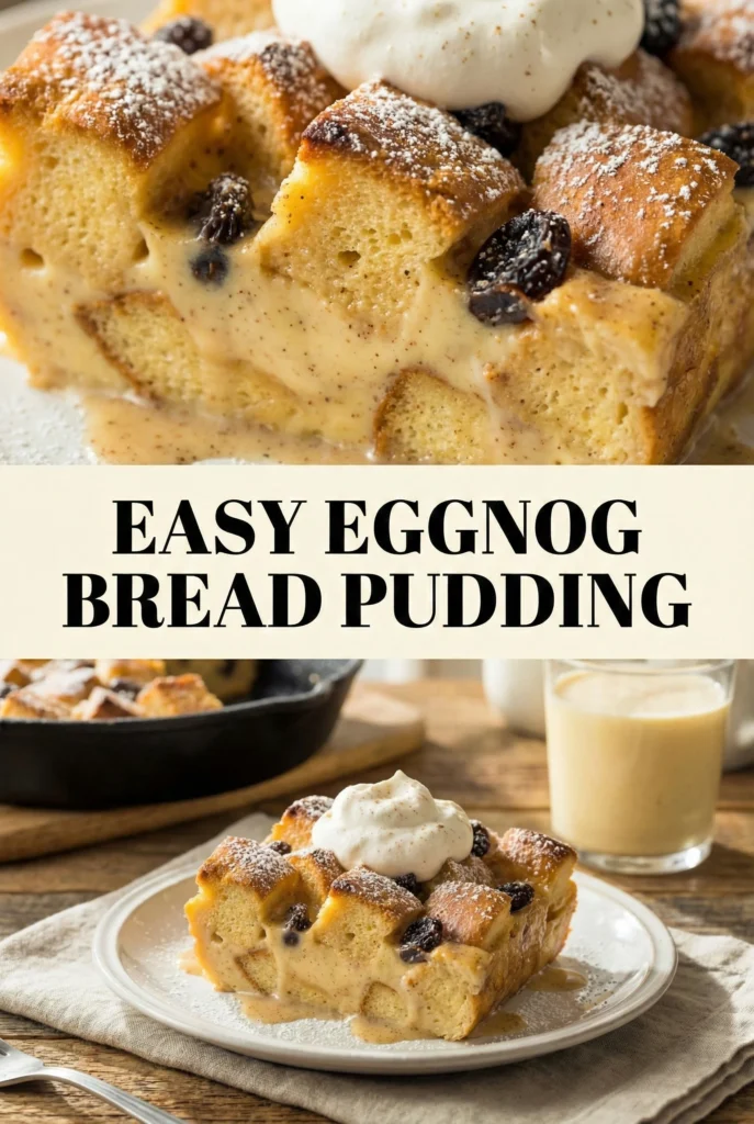 Easy Eggnog Bread Pudding