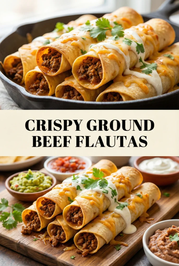 Crispy Ground Beef Flautas