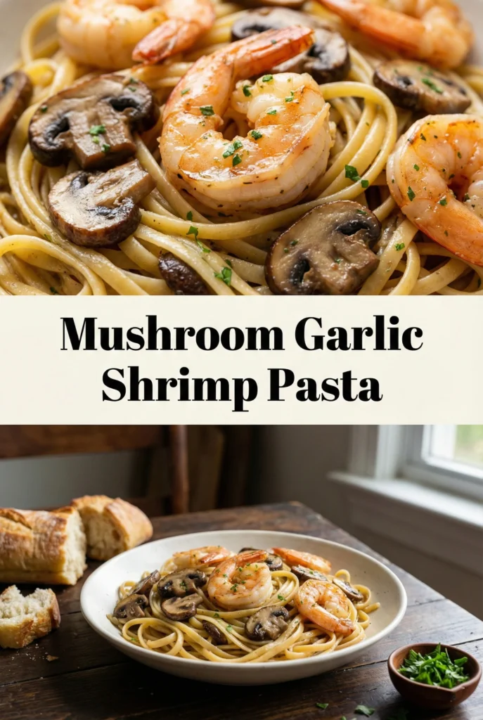 Flavor-Packed Mushroom Garlic Shrimp Pasta