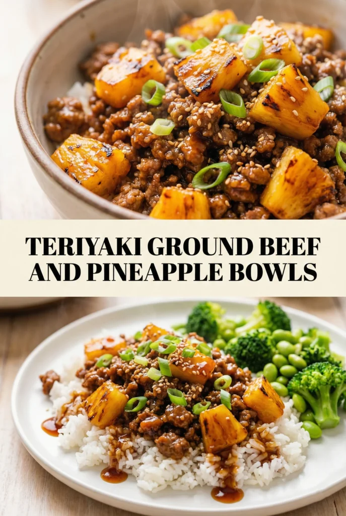 Teriyaki Ground Beef and Pineapple Bowls