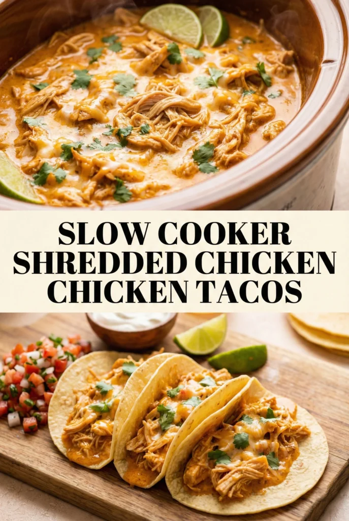 Slow Cooker Shredded Chicken Tacos