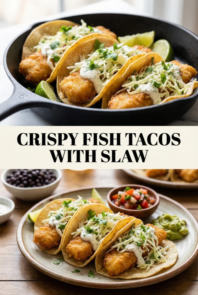 Crispy Fish Tacos with Slaw