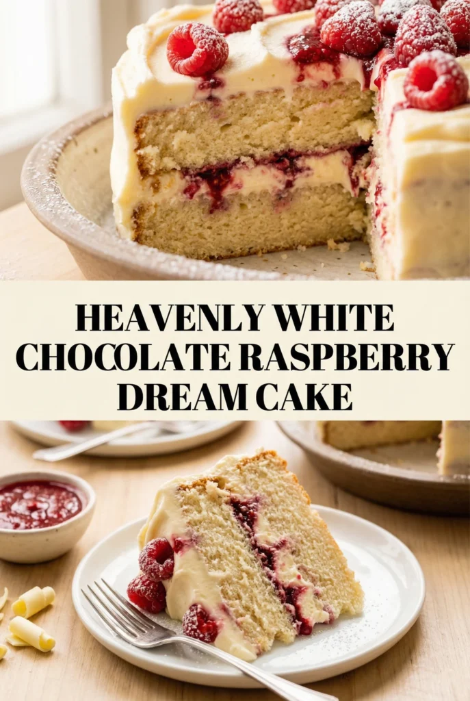 Heavenly White Chocolate Raspberry Dream Cake