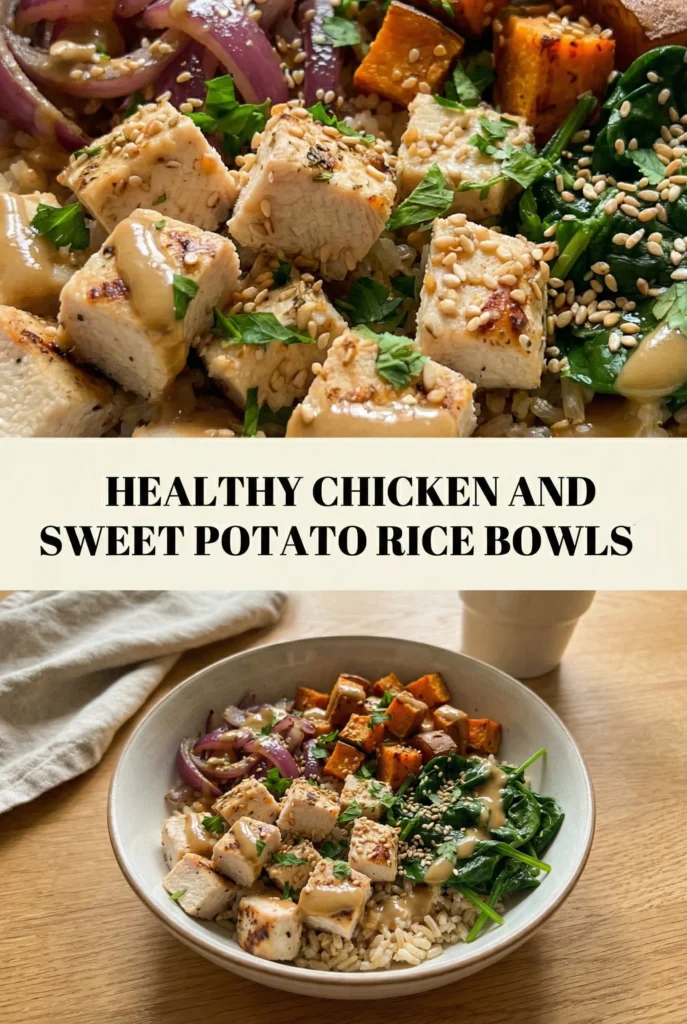 Healthy Chicken and Sweet Potato Rice Bowls