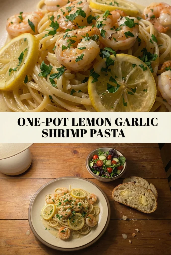 One-Pot Lemon Garlic Shrimp Pasta