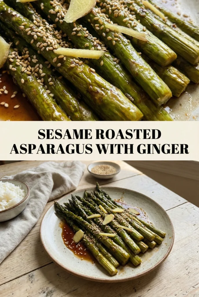 Sesame Roasted Asparagus with Ginger