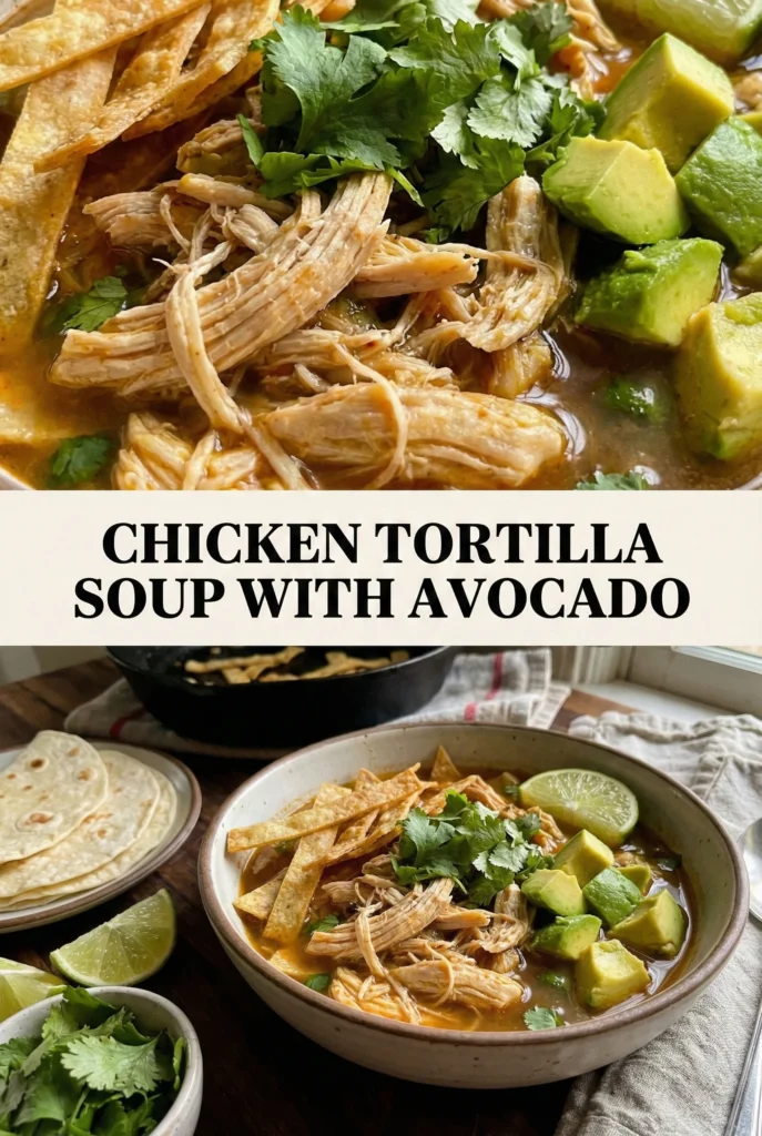 Chicken Tortilla Soup with Avocado