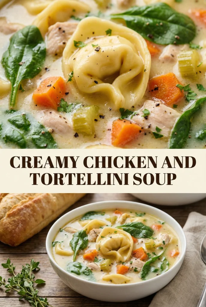 Creamy Chicken and Tortellini Soup