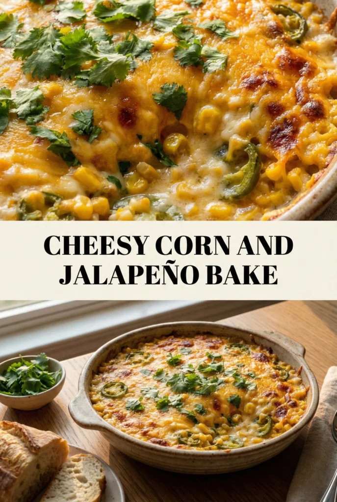 Cheesy Corn and Jalapeño Bake