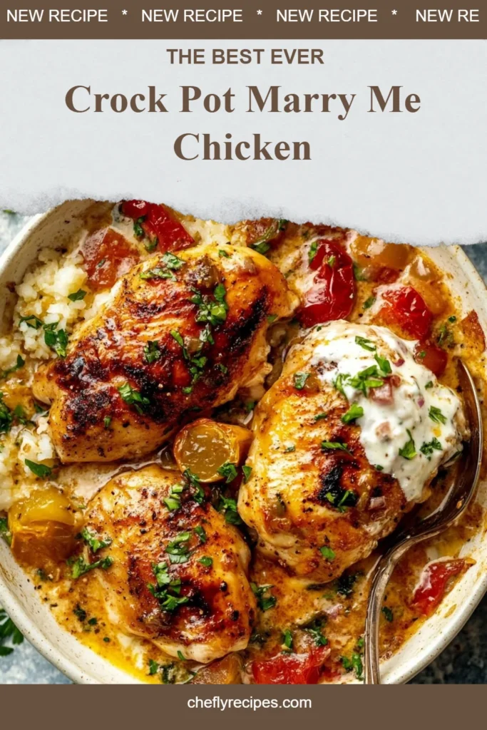 Delicious Crock Pot Marry Me Chicken served with herbs and creamy sauce