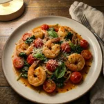 Tomato Spinach Shrimp Pasta