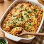 French Onion Chicken Orzo Casserole