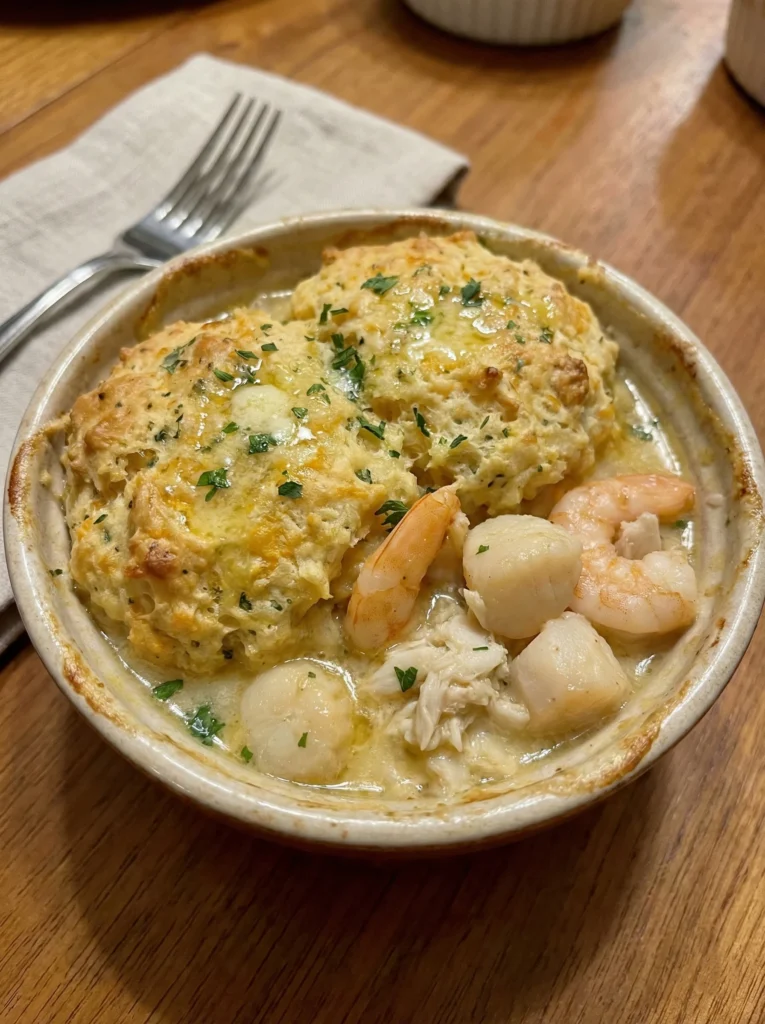 Cheddar Bay Biscuit Seafood Pot Pie