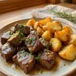 Garlic Butter Beef Bites with Potatoes