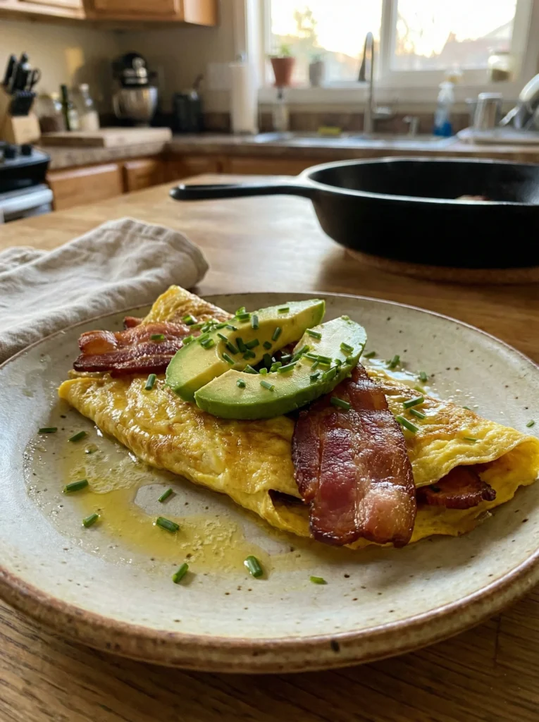 Keto Bacon & Avocado Omelette