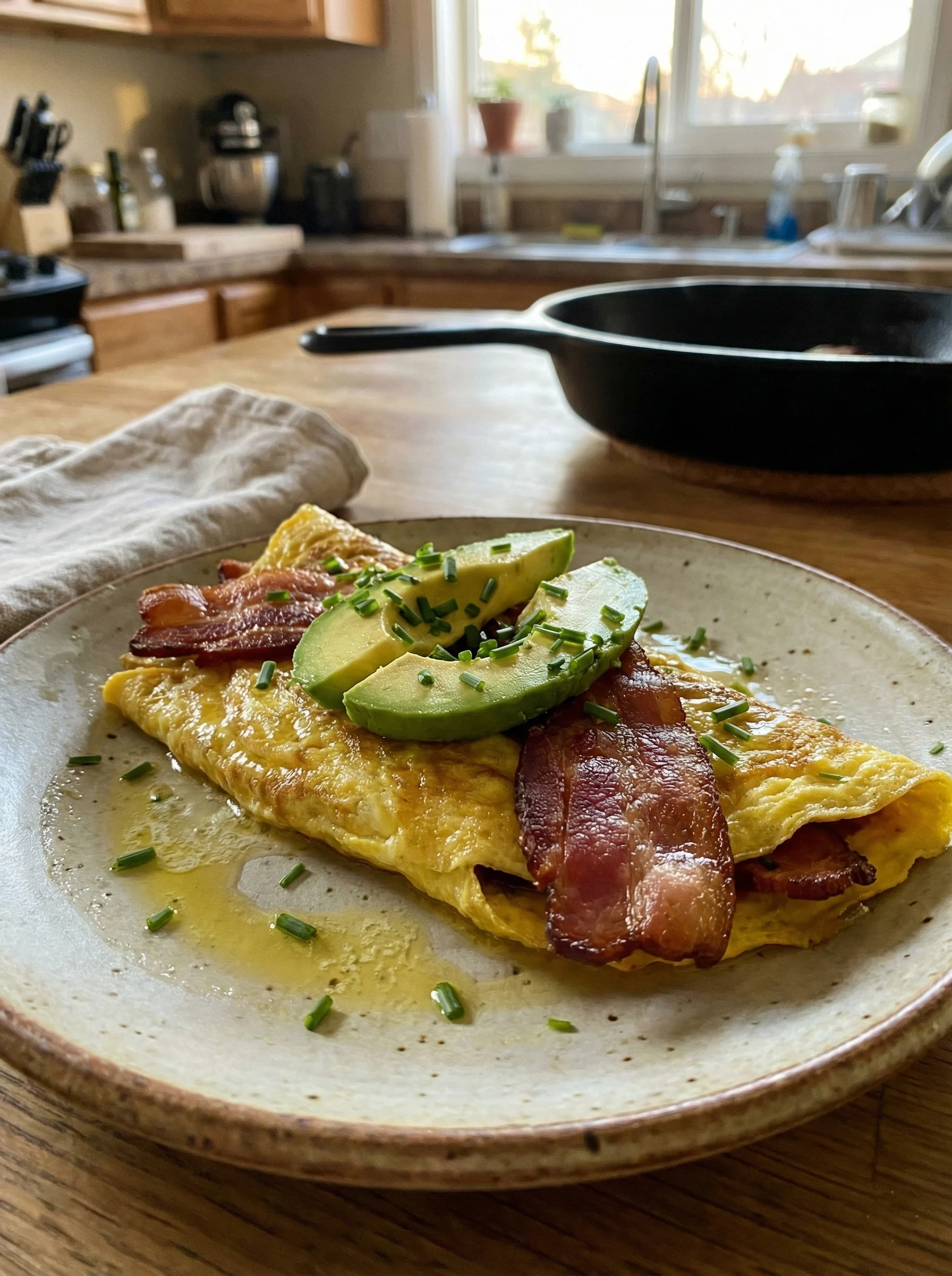Keto Bacon & Avocado Omelette