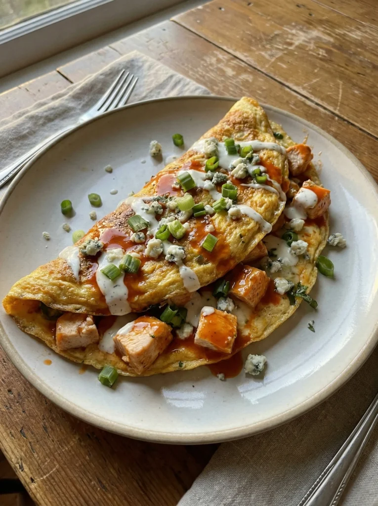 One-Pan Buffalo Chicken Omelette