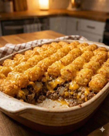 Tater Tot Casserole with Ground Beef