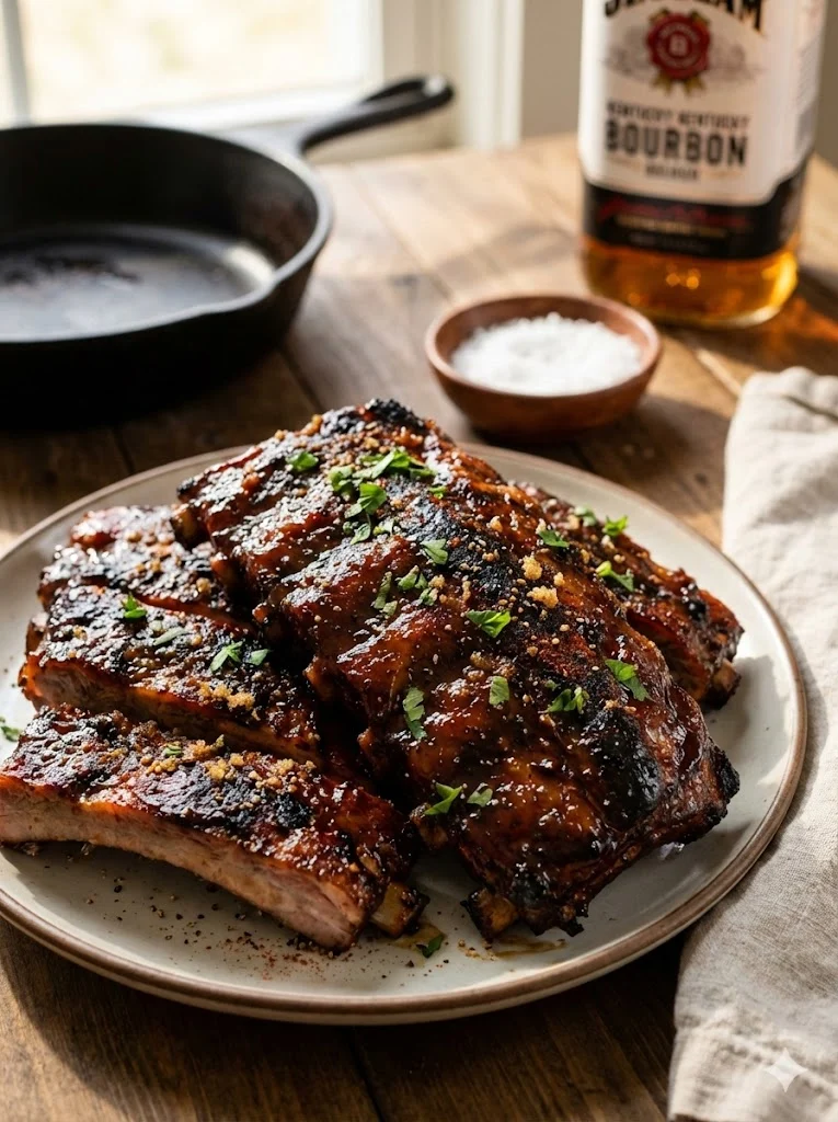 Bourbon Brown Sugar Glazed Ribs