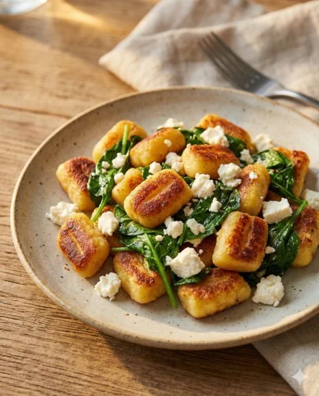 Creamy Gnocchi with Spinach and Feta