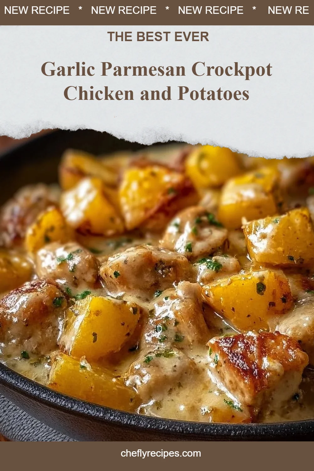 Delicious Garlic Parmesan Chicken with Potatoes in a Crockpot