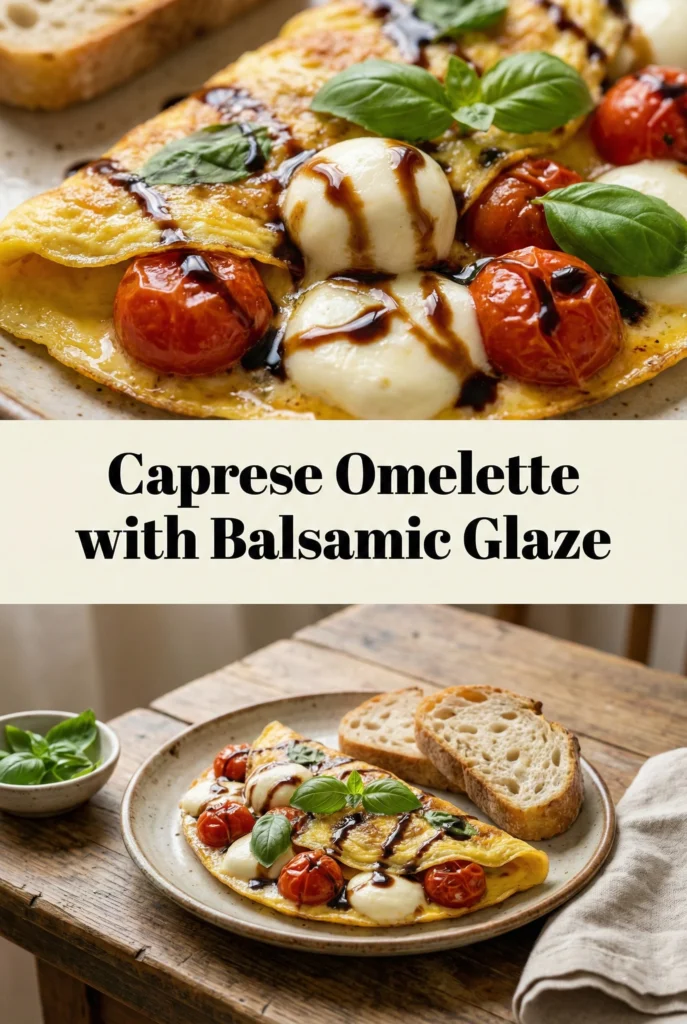 Caprese Omelette with Balsamic Glaze