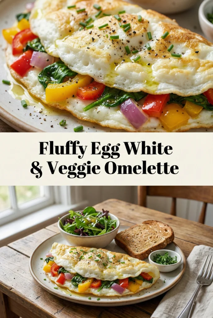 Fluffy Egg White & Veggie Omelette