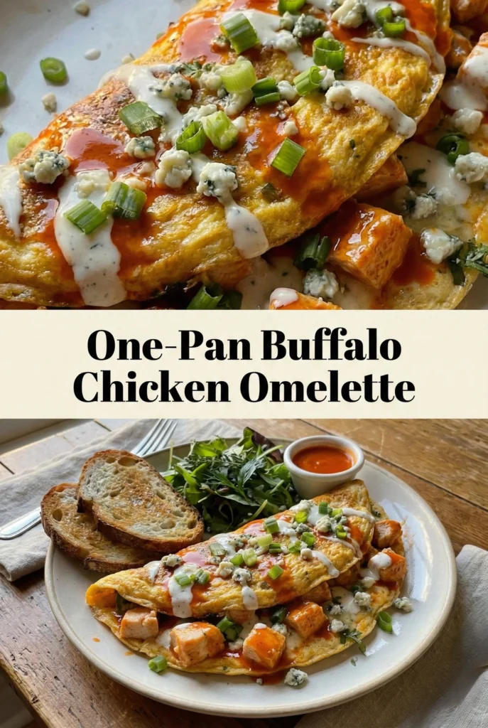 One-Pan Buffalo Chicken Omelette