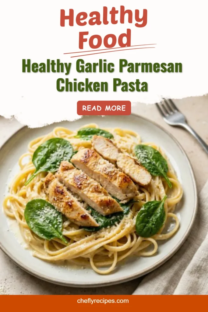 Healthy Garlic Parmesan Chicken Pasta