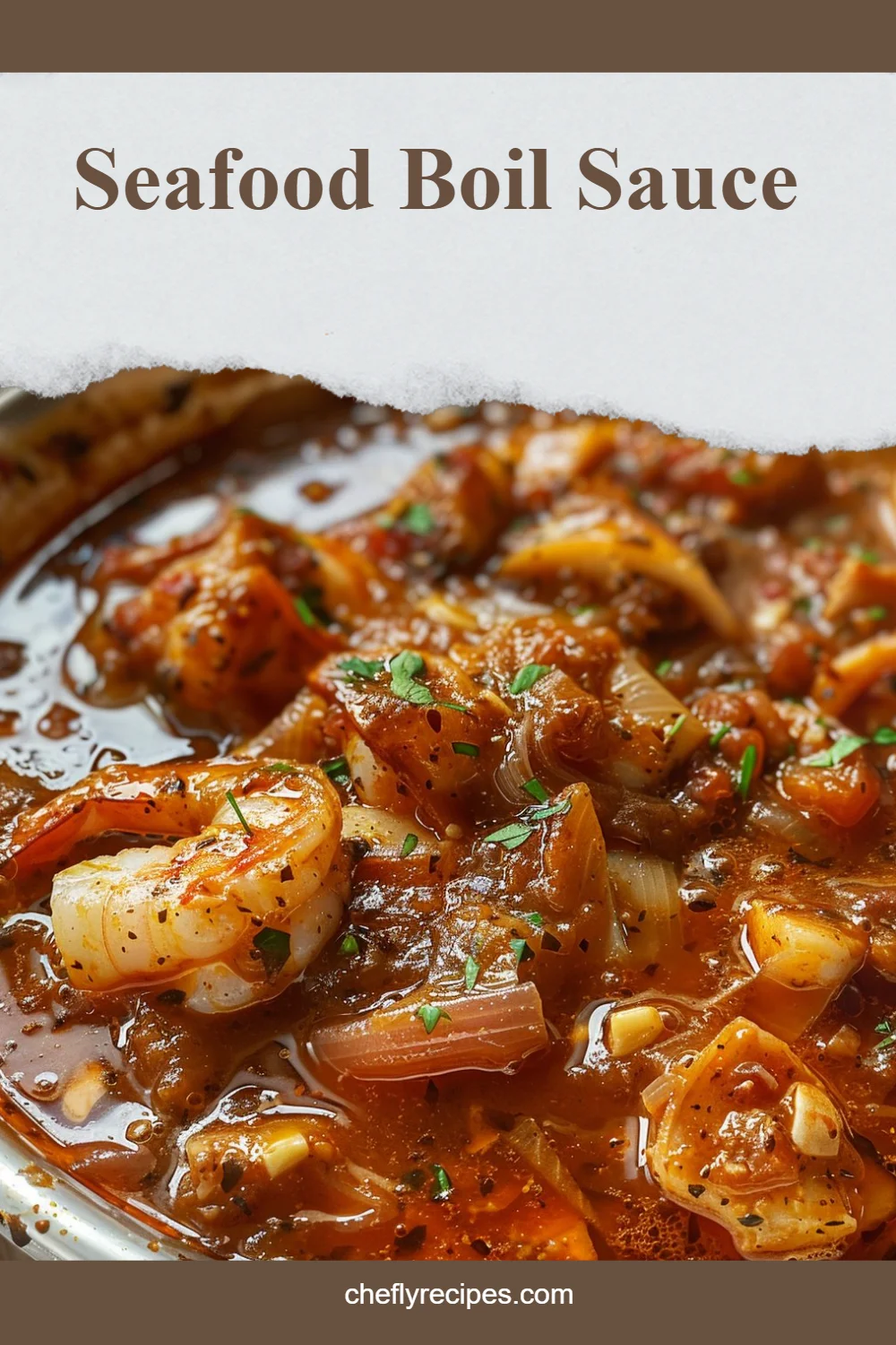 Delicious seafood boil sauce with fresh ingredients and spices